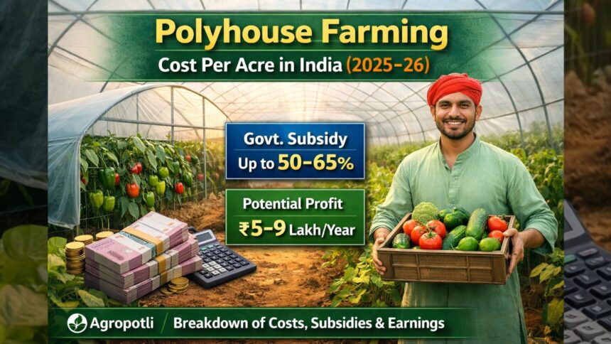 Polyhouse Farming Cost Per Acre in India
