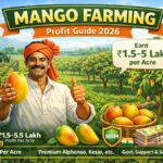 mango farming in India complete guide alphonso mango orchard Maharashtra mango tree with fruit India step by step mango cultivation process grafted mango saplings nursery India mango farming cost and profit per acre mango harvesting season India