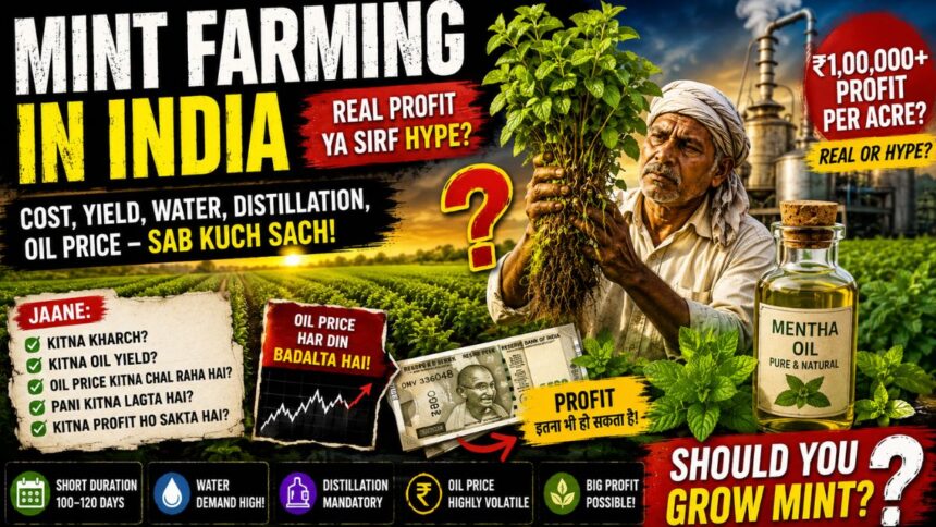 Mint Farming in India: The Real Profit, Water Cost & Mentha Oil Price Farmers Need to Know