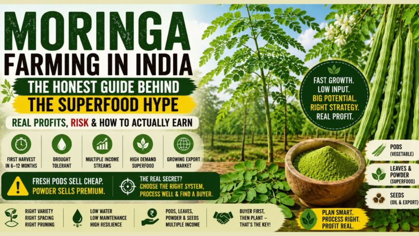 Moringa Farming in India: Real Profit, Cost, Yield & the Hype Explained